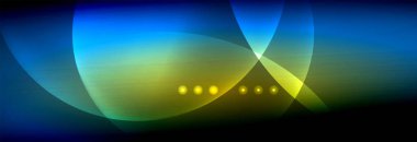 Vektör bulanık neon parlayan çevreler akan ve sıvı kavramı, enerji magic fantastik arka plan ışık