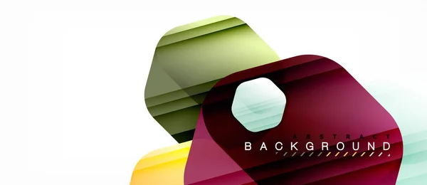 Hexagones de color brillante fondo de composición moderna, diseño de vidrio brillante — Vector de stock