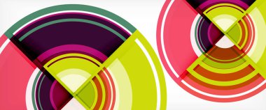 Arka plan, renkli yuvarlak şekiller gölge efektleri ile modern daireler geometrik soyut