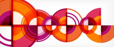 Daire arka plan, parlak renkli yuvarlak geometrik şekiller