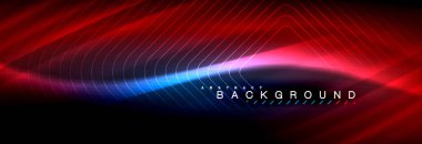 Neon parlayan sıvı dalga çizgileri, sihirli enerji uzay ışığı konsepti, soyut arka plan duvar kağıdı tasarımı