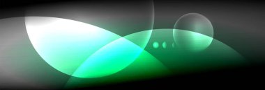 Vektör bulanık neon parlayan çevreler akan ve sıvı kavramı, enerji magic fantastik arka plan ışık