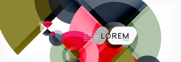 Fundo abstrato - círculos multicoloridos, design geométrico mínimo na moda —  Vetores de Stock