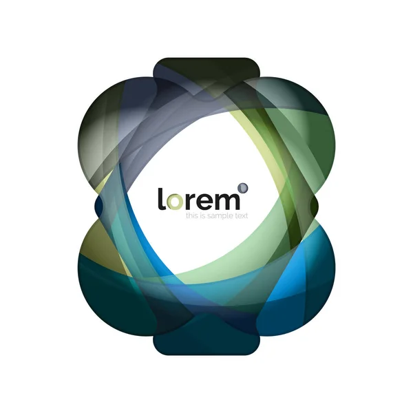 Logotipo de diseño geométrico abstracto hecho de elementos que fluyen — Vector de stock