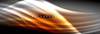 Sıvı neon akan dalgaları, ışık parlayan arka plan hatları