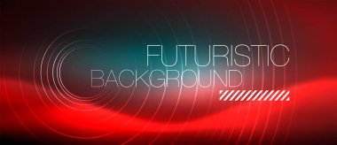 Neon parlayan techno hatları, yüksek teknoloji fütüristik arka plan şablonu kare şekilleri ile