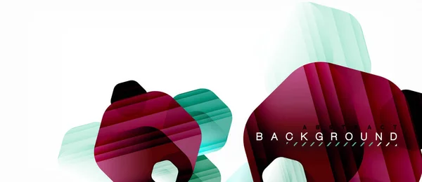 Glanzende kleur zeshoeken moderne samenstelling achtergrond, glanzend glasontwerp — Stockvector