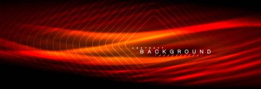 Neon parlayan sıvı dalga çizgileri, sihirli enerji uzay ışığı konsepti, soyut arka plan duvar kağıdı tasarımı