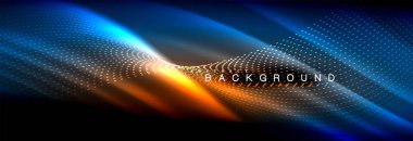 Sıvı neon akan dalgaları, ışık parlayan arka plan hatları