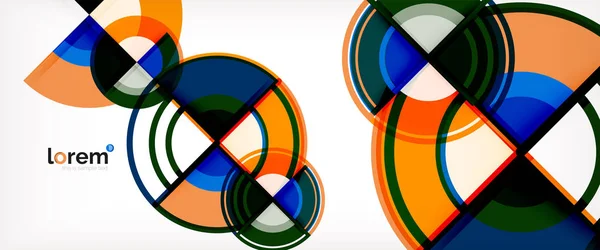 圆抽象背景, 明亮五颜六色圆几何形状 — 图库矢量图片