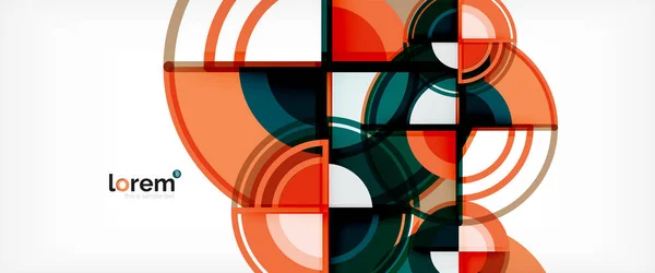 Круглый абстрактный фон, яркие красочные круглые геометрические формы — стоковый вектор