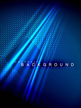 Neon parlayan dalga, sihirli enerji ve ışık arka plan. Vektör çizim