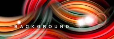 Renk dalgalar siyah, sıvı akan şekillerdeki karıştırma