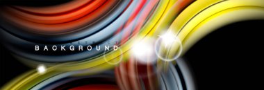 Karıştırma sıvı renk dalgalar siyah akan arka plan soyut tasarım