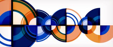 Daire arka plan, parlak renkli yuvarlak geometrik şekiller