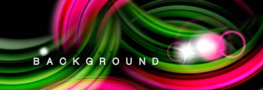 Renk dalgalar siyah, sıvı akan şekillerdeki karıştırma