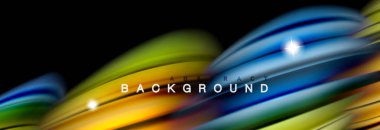 Renk dalgalar siyah, sıvı akan şekillerdeki karıştırma