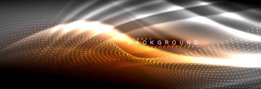 Sıvı neon akan dalgaları, ışık parlayan arka plan hatları