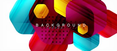 Parlak renk altıgen yanarak bahislerin doğru modern kompozisyon arka plan, parlak cam tasarımı