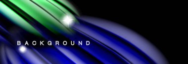 Karıştırma sıvı renk dalgalar siyah akan arka plan soyut tasarım