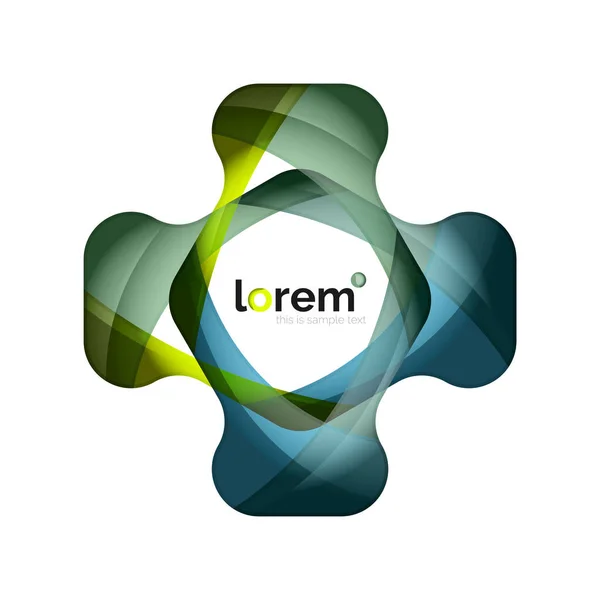 Logotipo de diseño geométrico abstracto hecho de elementos que fluyen — Vector de stock