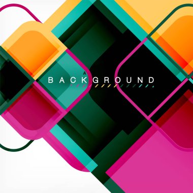 Renkli yuvarlak modern geometrik arka plan kareler