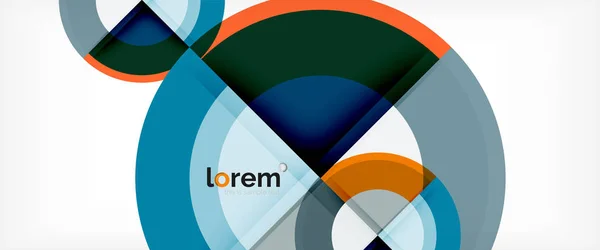 Círculos geométricos modernos fondo abstracto, formas redondas coloridas con efectos de sombra — Archivo Imágenes Vectoriales