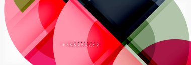 Arka plan - çok renkli daireler, trendy en az geometrik tasarım