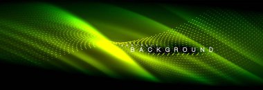 Sıvı neon akan dalgaları, ışık parlayan arka plan hatları