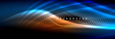 Sıvı neon akan dalgaları, ışık parlayan arka plan hatları