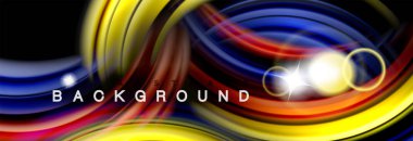 Karıştırma sıvı renk dalgalar siyah akan arka plan soyut tasarım