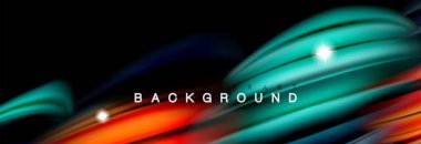 Renk dalgalar siyah, sıvı akan şekillerdeki karıştırma