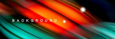 Renk dalgalar siyah, sıvı akan şekillerdeki karıştırma