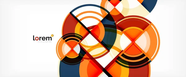 Коло абстрактний фон, яскраві барвисті круглі геометричні фігури — стоковий вектор
