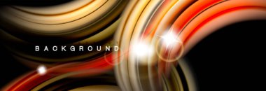 Renk dalgalar siyah, sıvı akan şekillerdeki karıştırma