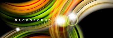 Renk dalgalar siyah, sıvı akan şekillerdeki karıştırma