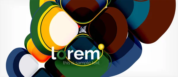 Abstract achtergrond - samenstelling van de geometrische veelkleurige ronde vormen. Trendy abstract lay-out sjabloon voor bedrijfs- of technologie-presentatie — Stockvector