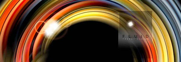 Diseño abstracto de fondo, que fluye mezclando ondas de color líquido en negro — Vector de stock