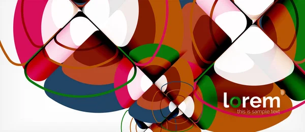 Kruhy a trojúhelníky geometrická abstraktní pozadí. Moderní abstraktní rozložení šablona pro podnikání nebo technologií prezentaci nebo web brožura obálku, tapety — Stockový vektor