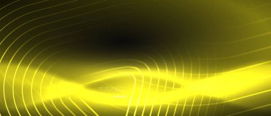 Koyu siyah arka plan ile neon renkler ve çizgiler