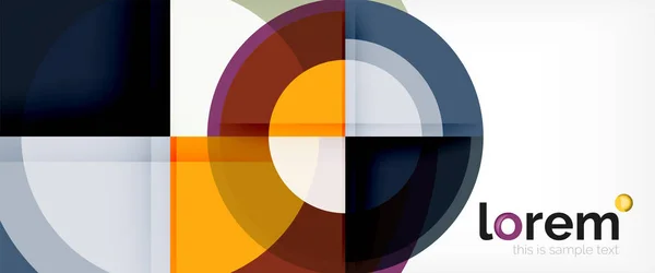 Μοντέρνα γεωμετρικό κύκλους αφηρημένα φόντο, πολύχρωμο στρογγυλή σχήματα με εφέ σκιάς — Διανυσματικό Αρχείο