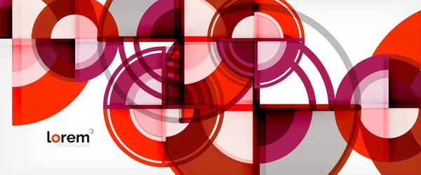 Círculo fondo abstracto, formas geométricas redondas coloridas brillantes — Archivo Imágenes Vectoriales