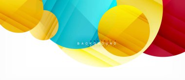 Parlak renkli daireler arka plan, modern geometrik tasarım soyut