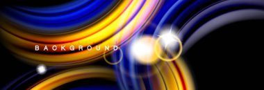 Karıştırma sıvı renk dalgalar siyah akan arka plan soyut tasarım