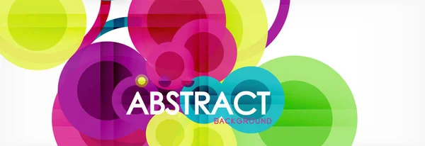 Composición geométrica colorida abstracta - fondo de círculo multicolor — Vector de stock