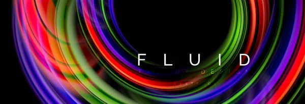 Misturando ondas de cor em preto, formas de fluxo líquido —  Vetores de Stock