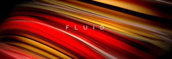 Mélange d'ondes de couleur sur des formes fluides noires — Image vectorielle