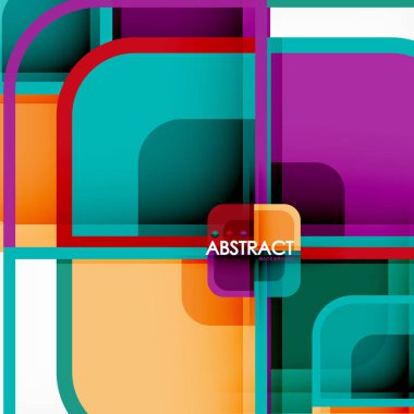 Renkli yuvarlak modern geometrik arka plan kareler