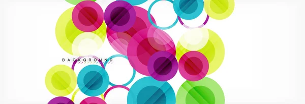 Abstract colorful geometric composition - multicolored circle background — Stock Vector