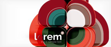 Yuvarlak üçgen geometrik şekiller kompozisyon